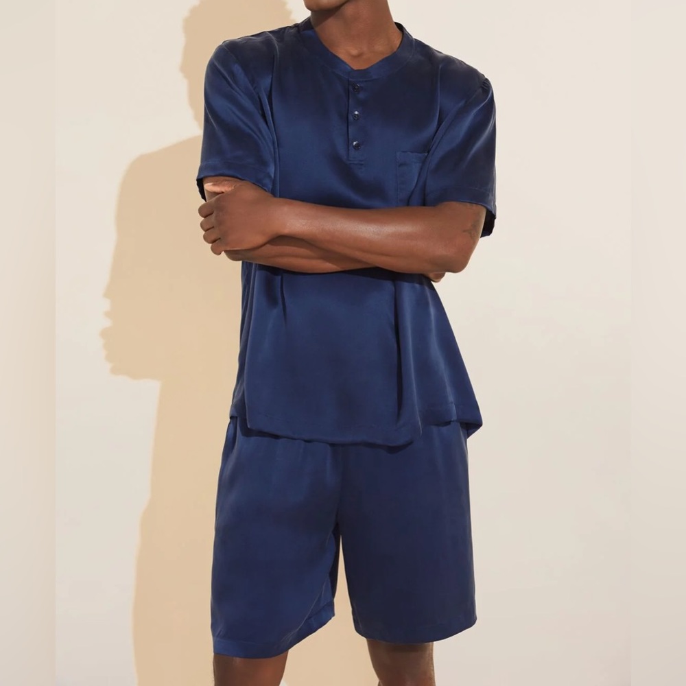 Eberjey Charles Washable Silk Short PJ Set